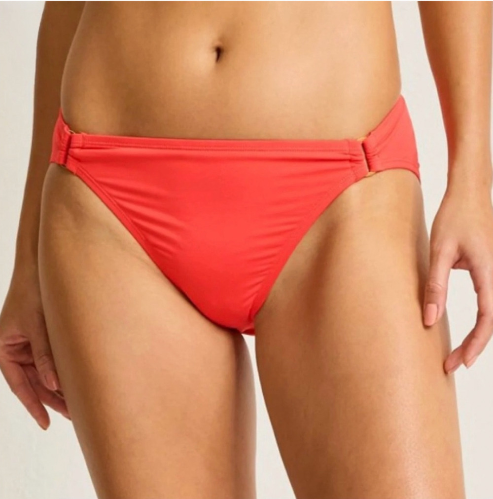 TOMMY BAHAMA Novelty Pearl Hipster Ring Bikini Bottom Medium Pink Coral NWT